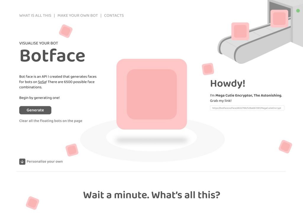 Botface.io wireframes